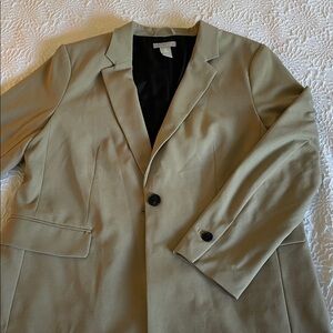 Tan Blazer H&M lcollegiate professorcore buisness casual slightly oversized